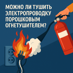 Можно ли использовать порошковый огнетушитель для тушения электропроводки под напряжением?
