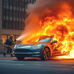 Огнетушитель в электромобиле