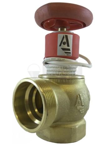 Клапан КПЛ Ду 50 латунь 90° муфта/цапка с ДППК Апогей