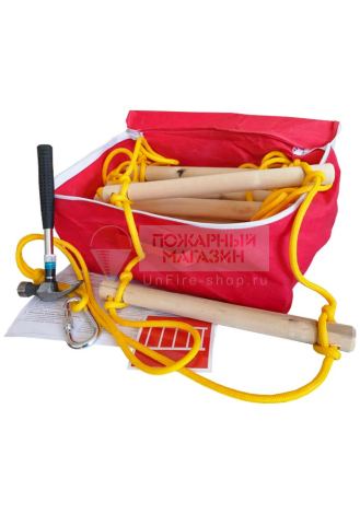 Лестница веревочная спасательная ЛВС (30 м) в сборе с сумкой и карабином