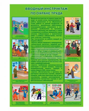 Плакат "Вводный инструктаж по охране труда" (Бумага ламинированная, 1 л.) ф.А2